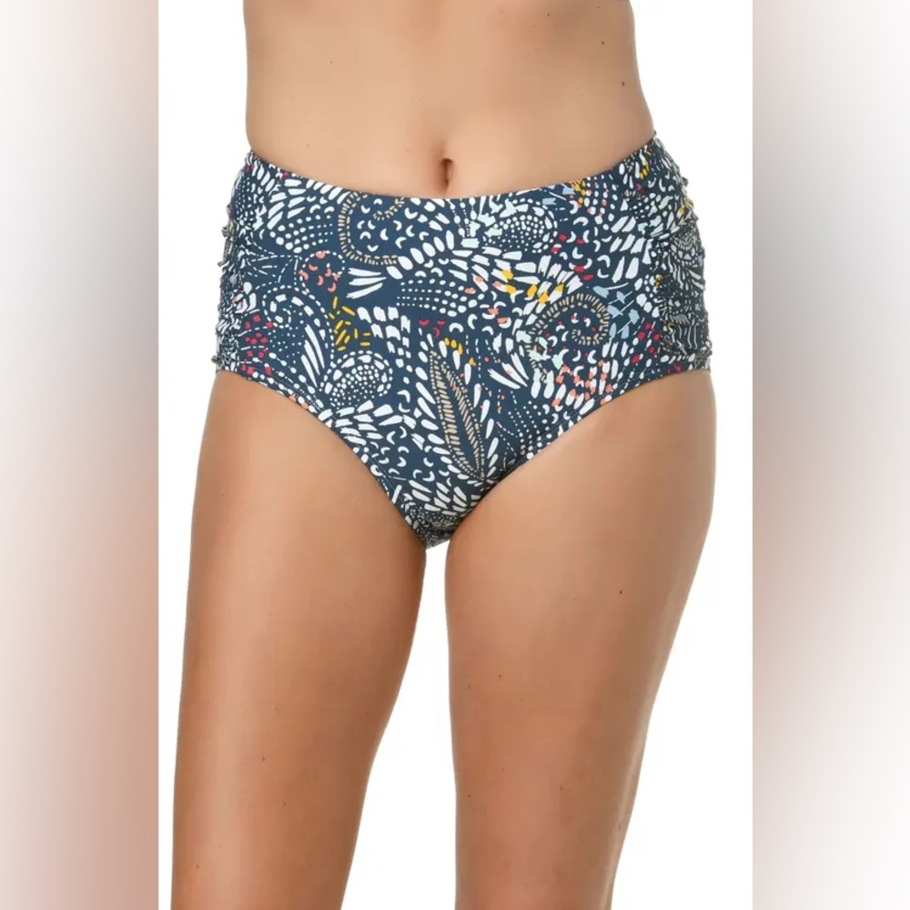 Jantzen Paisley Puzzle Comfort Core Swim Bottoms In Azure Size 14 New With Liner